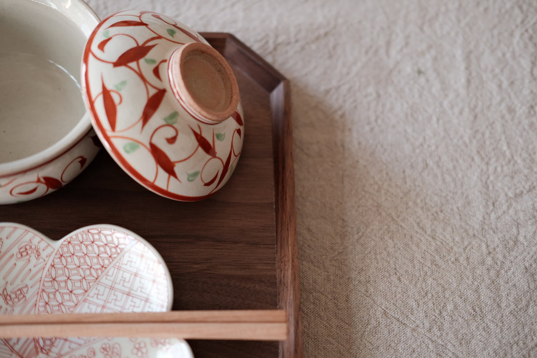 Wooden Octagonal Dinner Tray