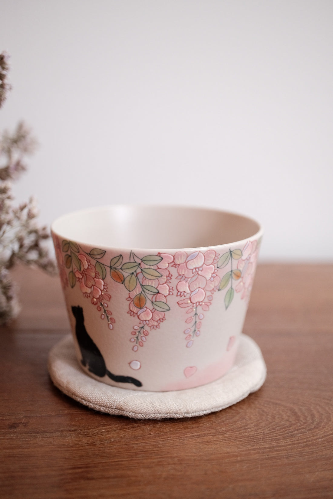 Baizhi Studio- Wisteria Cat Coffee/Tea Cup