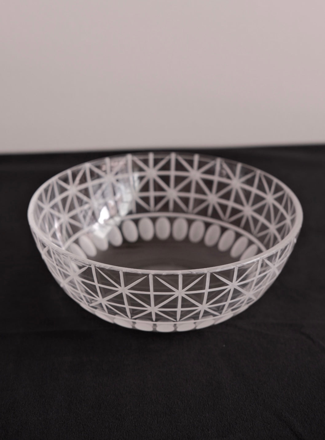 Miki Yamaguchi 山口未来 Kiriko Glass Medium Bowl Lattice Dot