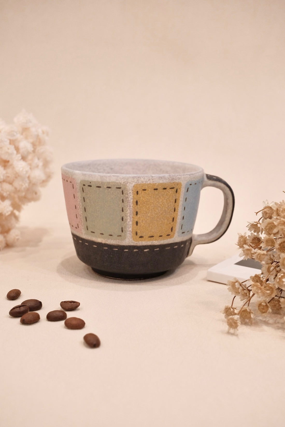 Kei Mitsumochi ミツ持啓 Colorful Square Pattern Mug KM52