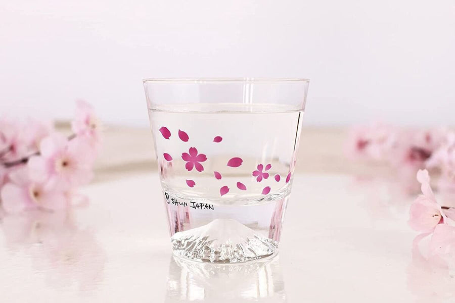 Edo Glass Mt. Fuji Sakura Glass Cup Coloring Changing Cups