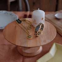 Natural Wood Pedestal Plate Cake Stand