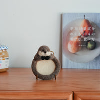 Aya and Yoshiko Wool Felt Small Animal Coaster - Otter YS01