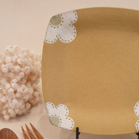 Kei Mitsumochi ミツ持啓 24cm Rectangle Plate - Yellow Flower KM21