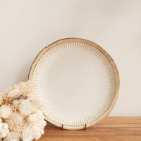 Mashiko Pottery Stripe Rim Plate