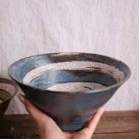 Minoware Large Soup Bowl Blue & Brown