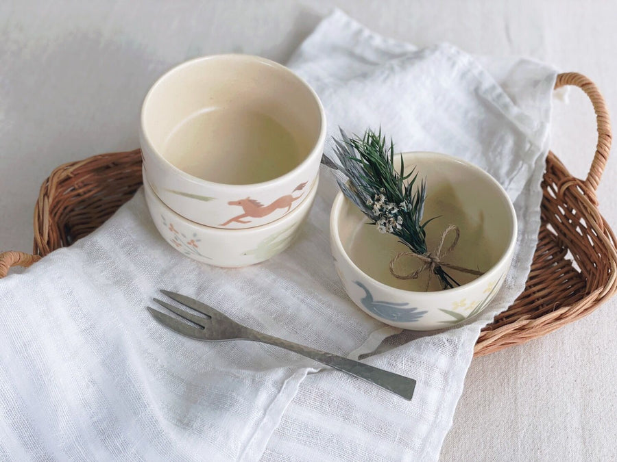 Buncho Pottery Swan Small Bowl