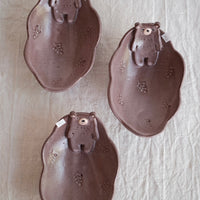 Tsubouchi Mayumi 坪内真弓 Bear Shaped Oval Mini Plate MT05 - Brown Bear