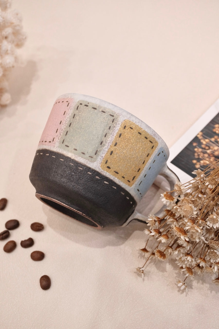 Kei Mitsumochi ミツ持啓 Colorful Square Pattern Mug KM52