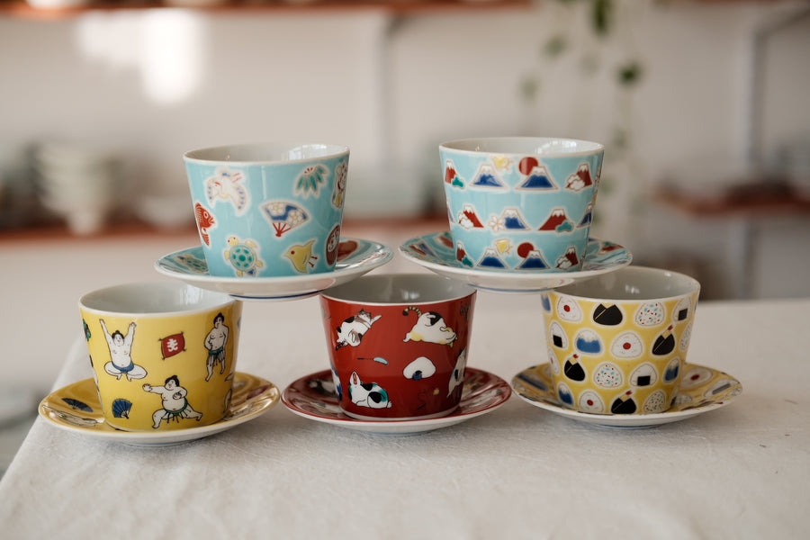 Kutani ware Tea Cups and Saucer