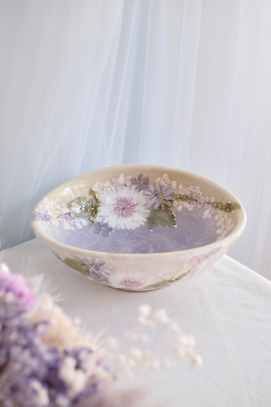 Seto Ware Flower Deep Plate