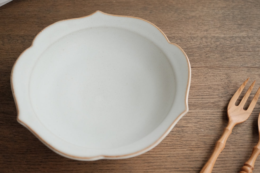 Norio Nakabayashi 中林範夫 Floral Shaped Deep Plate - Blue NN04