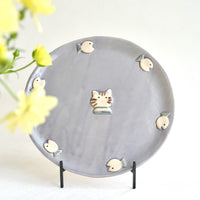 Fumiko Kondo 近藤布美子 - Purple Cat Plate FK13