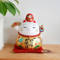 Yakushigama 薬師窯 Lucky Cat Money Jar