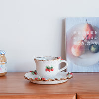 Aiko Miura 三浦愛子 Strawberry Mug with Saucer - White AM13