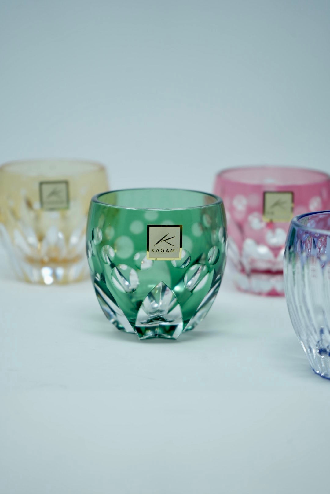 Kagami Crystal - Sake Glass, Edo Kiriko "Daffodil" By Satoshi Nabetani