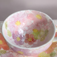 Seto Ware Flower Coffee Cup With Saucer