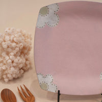 Kei Mitsumochi ミツ持啓 24cm Rectangle Plate - Pink Flower KM23