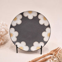 Kei Mitsumochi ミツ持啓 Flower Rim Black Round Plate-Small  KM43