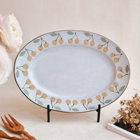 Kei Mitsumochi ミツ持啓 Oval Plate - Yellow Cherry KM03