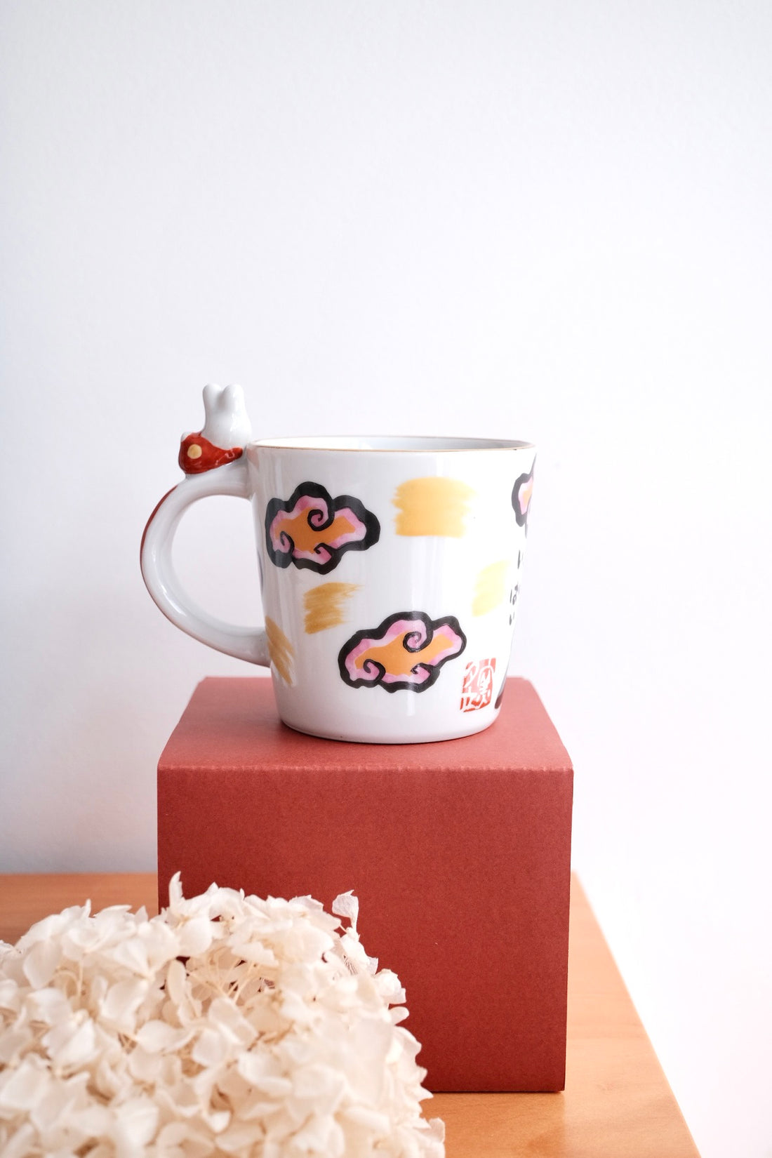 夕立窯 Japanese Style Red Mt. Fuji Mug
