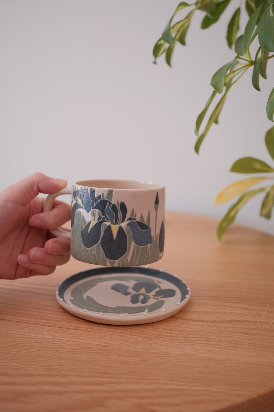 BAIYA Studio Blue Iris Mug w Saucer