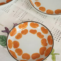 HASAMI Hand-painted Orange Heart Round Plate Collection