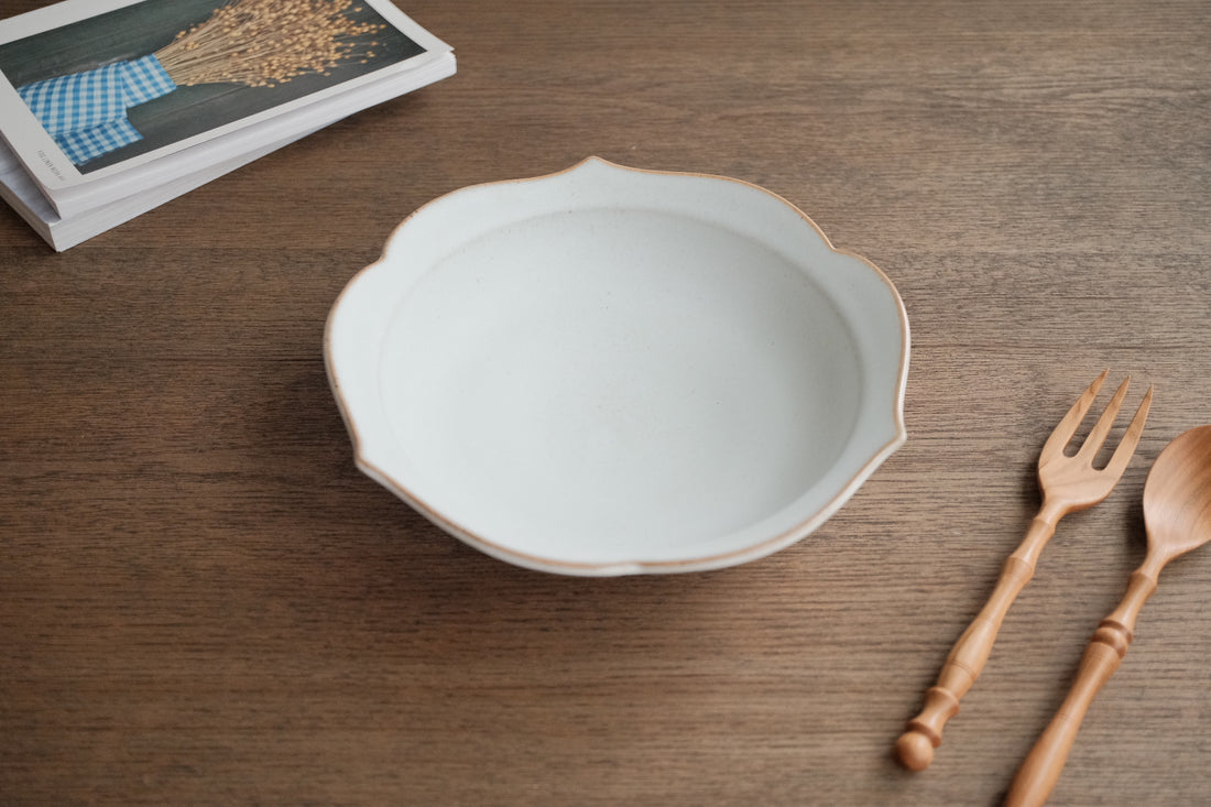 Norio Nakabayashi 中林範夫 Floral Shaped Deep Plate - Blue NN04