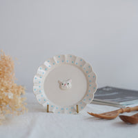 Sugar Poppo Dot Plate - White Cat SP28