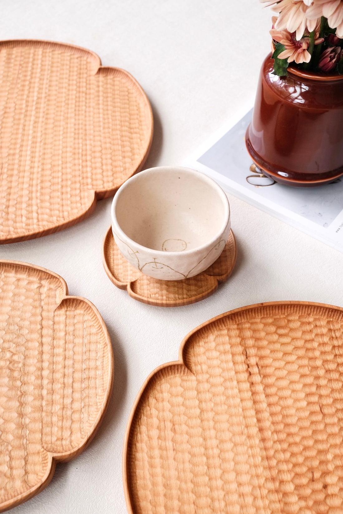 Kazunori Takatsuka 高塚和則 Cherry wood Coaster KU01