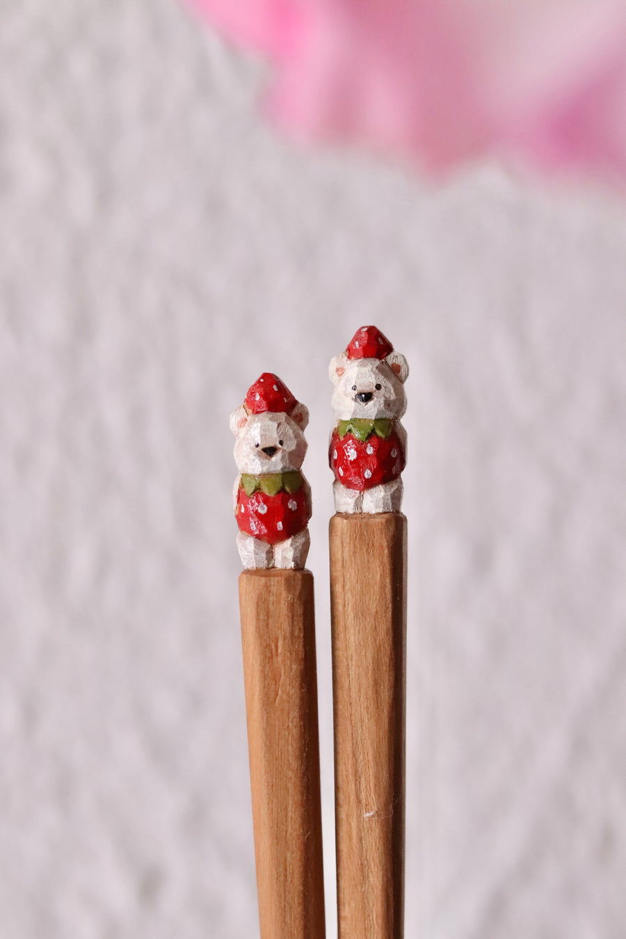 Ayataro Chopsticks - White Bear with Strawberry - aya05