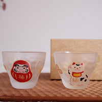 Aderia Medeta Mono Pair Sake Cup Set - Lucky cat