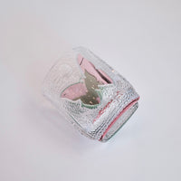 Edo Kiriko Whisky Glass Rock Glass "Butterfly" Green/Red by Junichi Nabetani, Master of traditional crafts