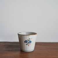 Kazuaki Shimura 志村和晃- Hand-Painted Floral Faceted Cup KAS06