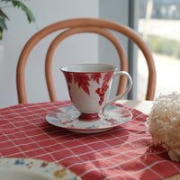 SiShuang Red Grape Coffee Cup w Saucer Set