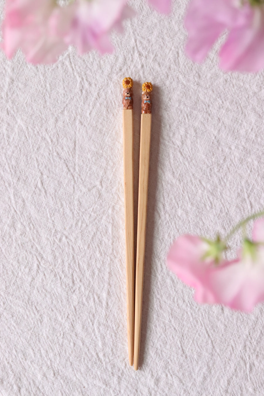 Ayataro Chopsticks - Bear with Sun Flower - aya05