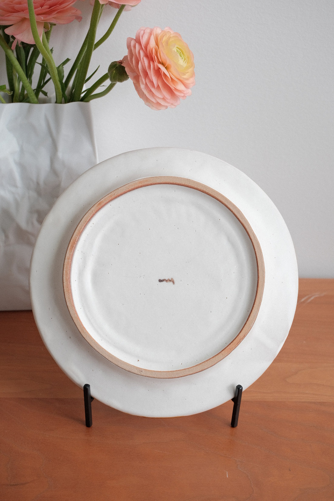 Kato Mikiko 加藤美纪子 Rimmed Cake Plate White Slip - MK35