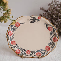 Nakagaki Tomoko Water Color Hand Painted Flower Shaped Plate - KP10 #12