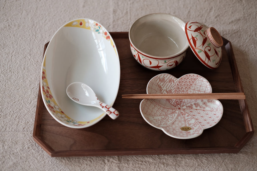 Wooden Octagonal Dinner Tray