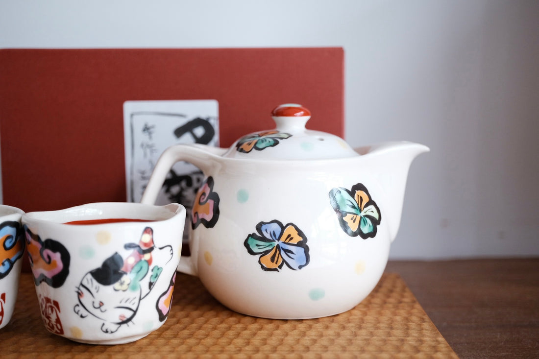 夕立窯 Japanese Style Tea Set - Lucky Cat