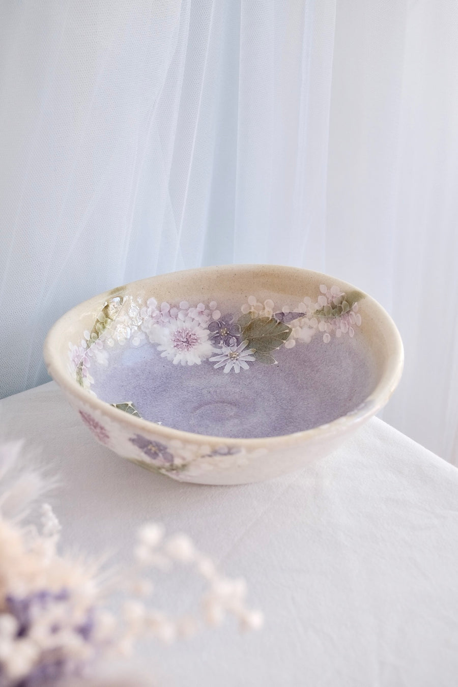 Seto Ware Flower Deep Plate