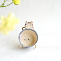 Fumiko Kondo 近藤布美子 - Purple Cat Dipping Dish with Handle FK09