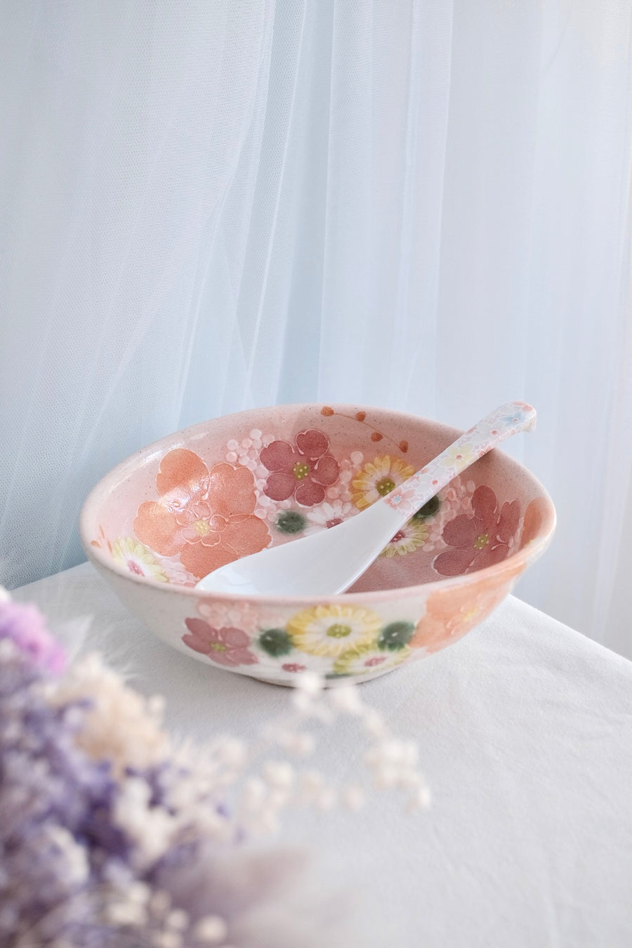 Seto Ware Flower Deep Plate