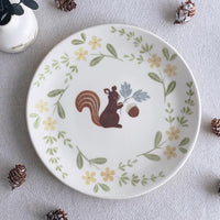 Buncho Pottery 7寸/Plate of squirrels and acorns