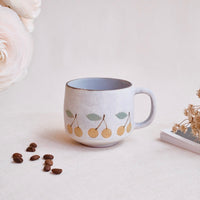 Kei Mitsumochi ミツ持啓 Cherry Mug with Saucer - Yellow  KM12