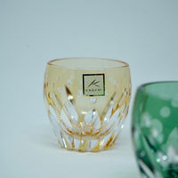 Kagami Crystal - Sake Glass, Edo Kiriko "Sunflower" By Satoshi Nabetani