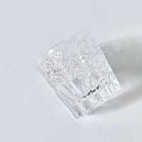 Edo Kiriko Whisky Glass Rock Glass "Large Chrysanthemum" White by Junichi Nabetani, Master of traditional crafts