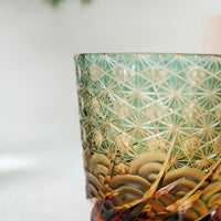Harisho Yamada Glass - 漣-sazanami Whiskey Crystal Glass - Green