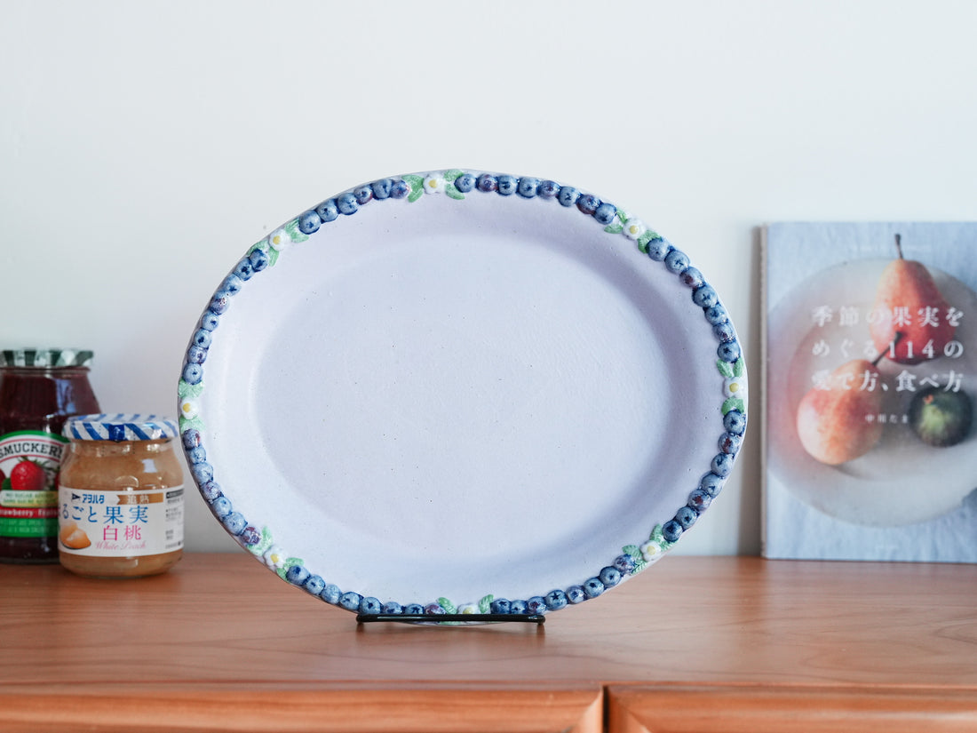 Aiko Miura 三浦愛子 Blue Berry Large Oval Plate - Purple AM05