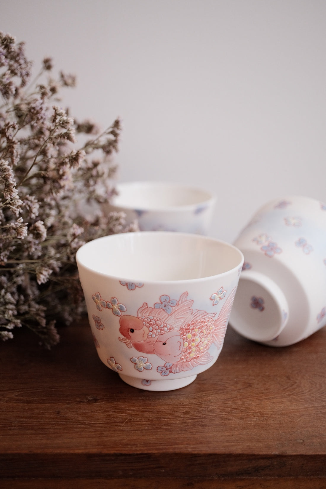 Baizhi Studio - Purple Kinyo Flower Coffee/Tea Cups